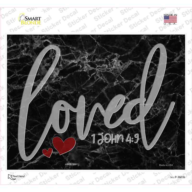 Loved Bible Verse Novelty Rectangle Sticker Decal