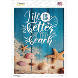 Life Is Better At The Beach Seashells Novelty Rectangle Sticker Decal