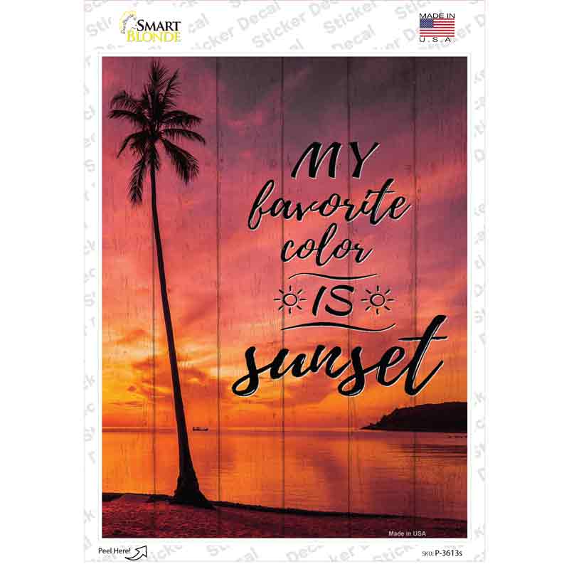 My Favorite Color Is Sunset Novelty Rectangle Sticker Decal