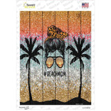 Beach Mom Bun Novelty Rectangle Sticker Decal