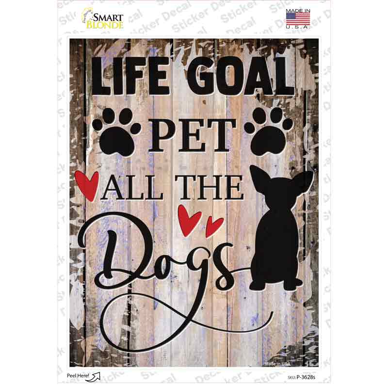 Pet All The Dogs Novelty Rectangle Sticker Decal