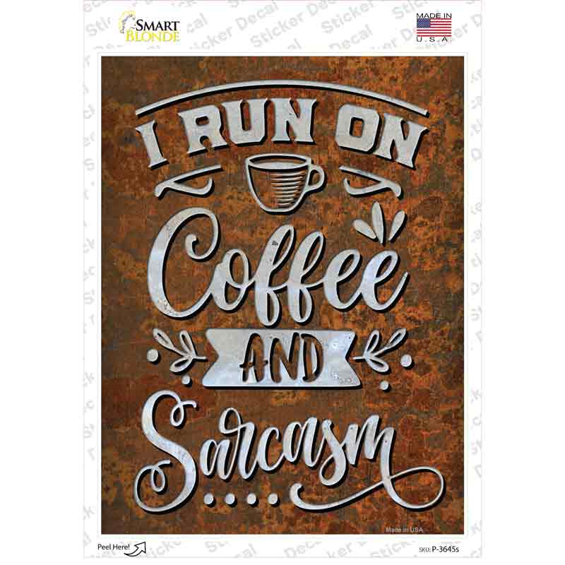 Coffee And Sarcasm Novelty Rectangle Sticker Decal