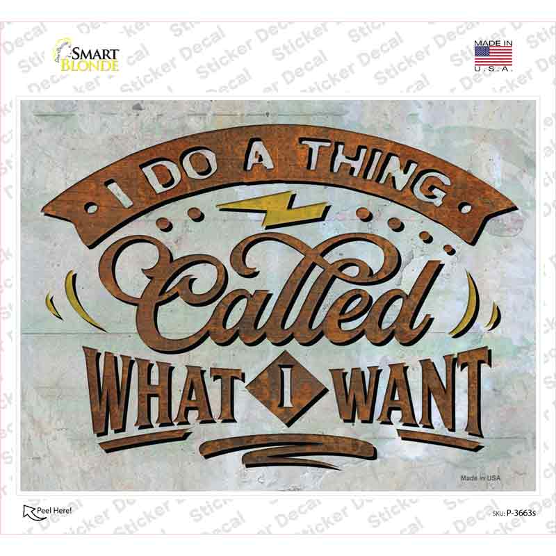 Doing What I Want Novelty Rectangle Sticker Decal
