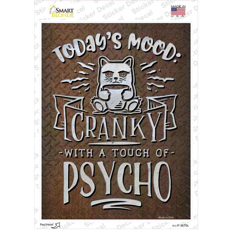 Touch Of Psycho Novelty Rectangle Sticker Decal