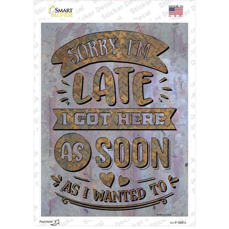 Got Here As Soon As I Wanted To Novelty Rectangle Sticker Decal