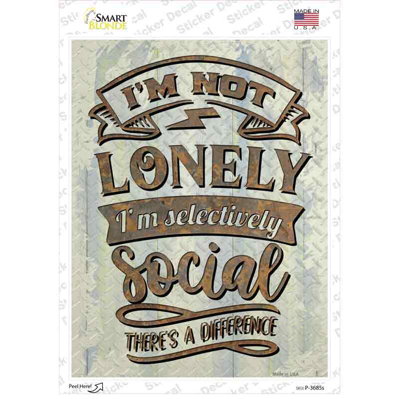 Selectively Social Novelty Rectangle Sticker Decal
