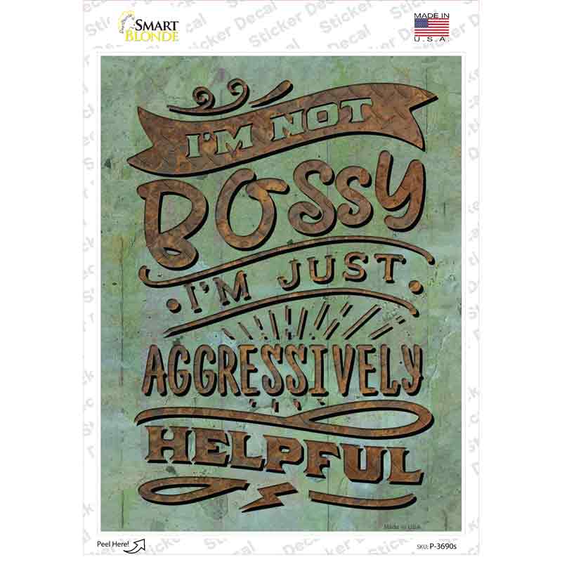 Aggressively Helpful Novelty Rectangle Sticker Decal