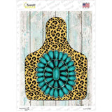 Cheetah Turquoise Ear Tag Novelty Rectangle Sticker Decal
