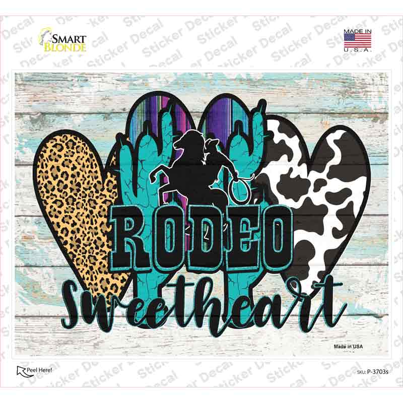 Rodeo Sweetheart Novelty Rectangle Sticker Decal