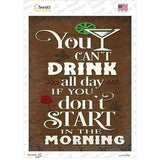 Start In The Morning Novelty Rectangle Sticker Decal