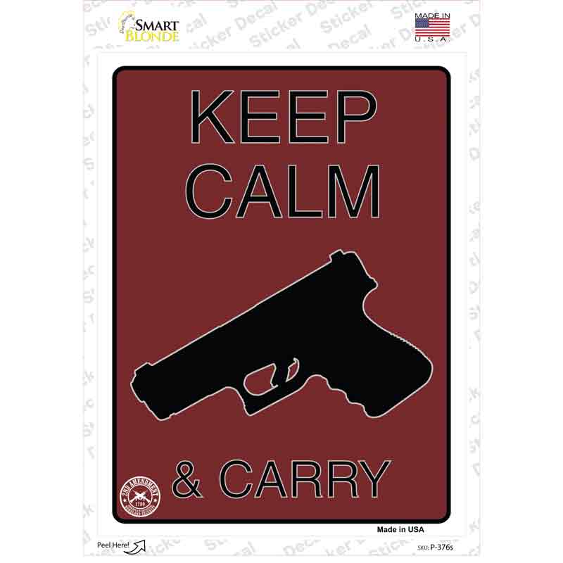 Keep Calm & Carry Novelty Rectangle Sticker Decal
