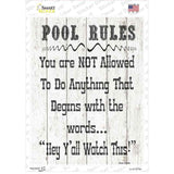 Pool Rules Novelty Rectangle Sticker Decal