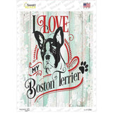 I Love My Boston Terrier Novelty Rectangle Sticker Decal