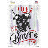 I Love My Boxer Black Novelty Rectangle Sticker Decal