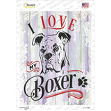 I Love My Boxer White Novelty Rectangle Sticker Decal