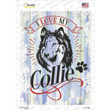 I Love My Collie Novelty Rectangle Sticker Decal