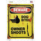 Beware Dog Bites Novelty Rectangle Sticker Decal
