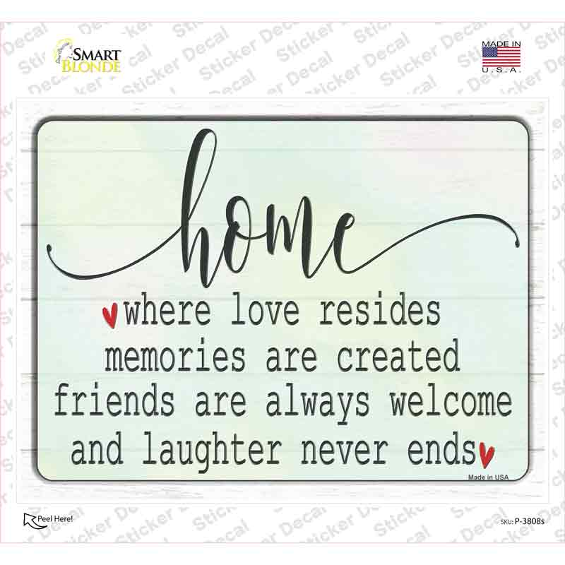 Where Love Resides Novelty Rectangle Sticker Decal