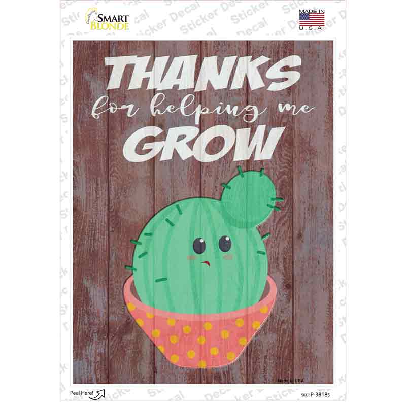 Helping Grow Yellow Dots Cactus Novelty Rectangle Sticker Decal