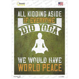 Yoga World Peace Novelty Rectangle Sticker Decal
