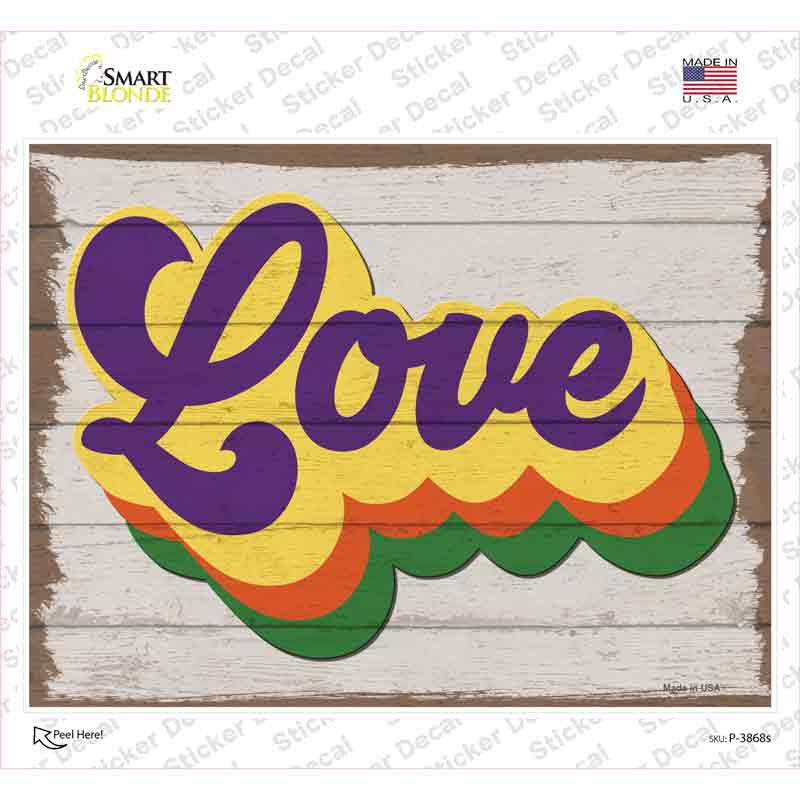 Love Rainbow Novelty Rectangle Sticker Decal