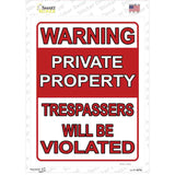 Trespassers Will Be Violated Novelty Rectangle Sticker Decal