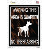 Warning Area Guarded By Dog Novelty Rectangle Sticker Decal