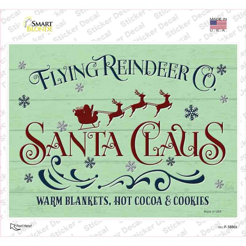 Flying Reindeer Co Novelty Rectangle Sticker Decal
