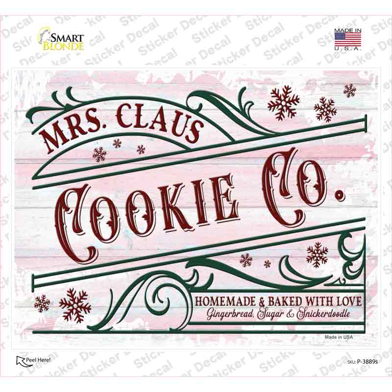 Mrs. Claus Cookie Co Novelty Rectangle Sticker Decal