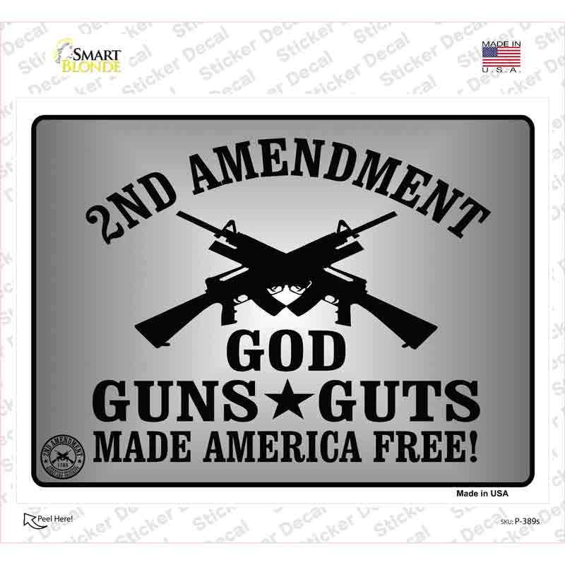 God Guns Guts Novelty Rectangle Sticker Decal