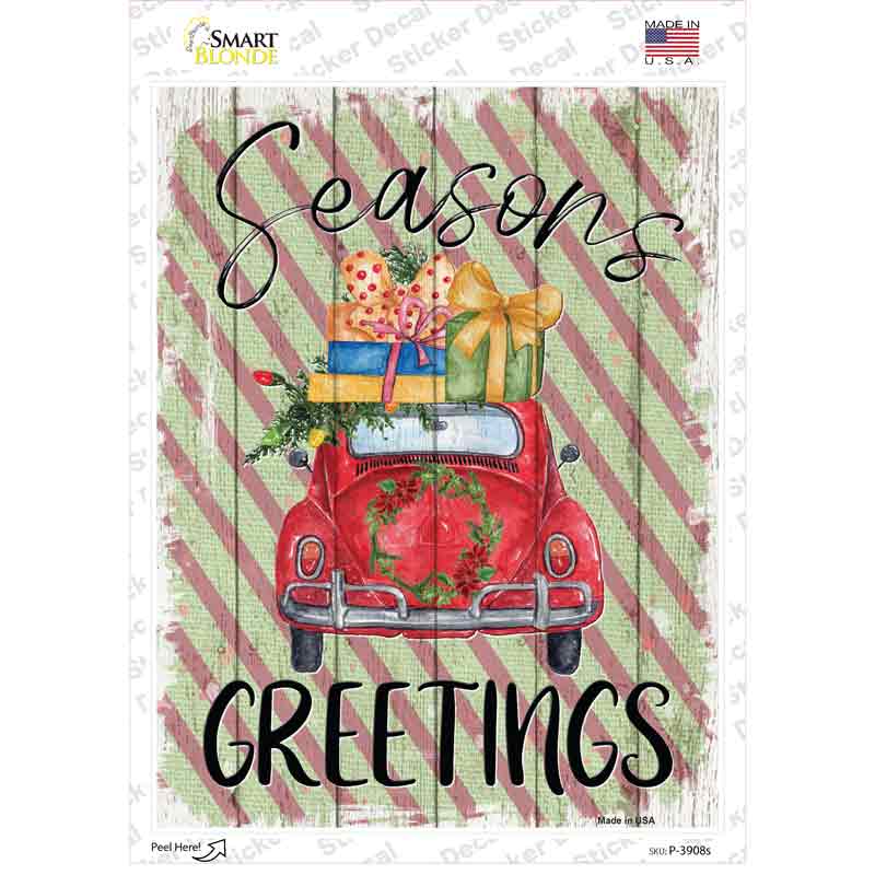 Seasons Greetings Car Novelty Rectangle Sticker Decal