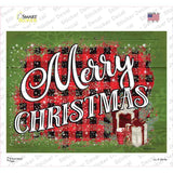Merry Christmas Plaid Novelty Rectangle Sticker Decal