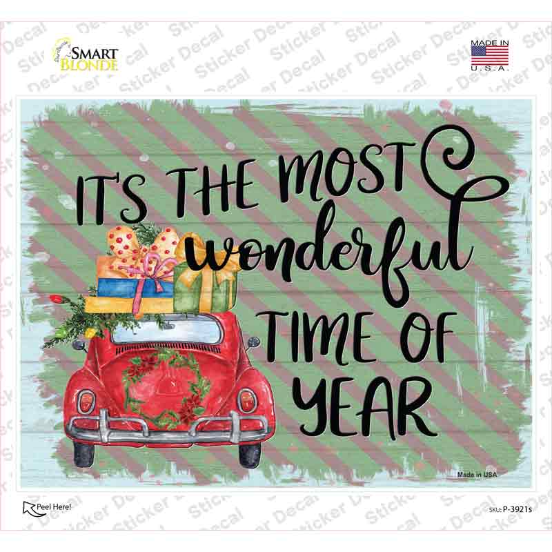 Most Wonderful Time Of The Year Novelty Rectangle Sticker Decal