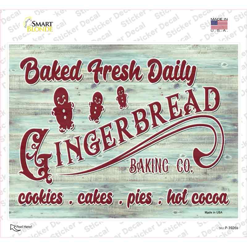 Gingerbread Baking Co Novelty Rectangle Sticker Decal