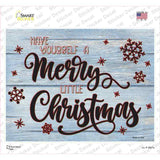 Merry Little Christmas Blue Novelty Rectangle Sticker Decal