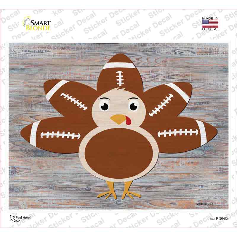 Football Turkey Novelty Rectangle Sticker Decal