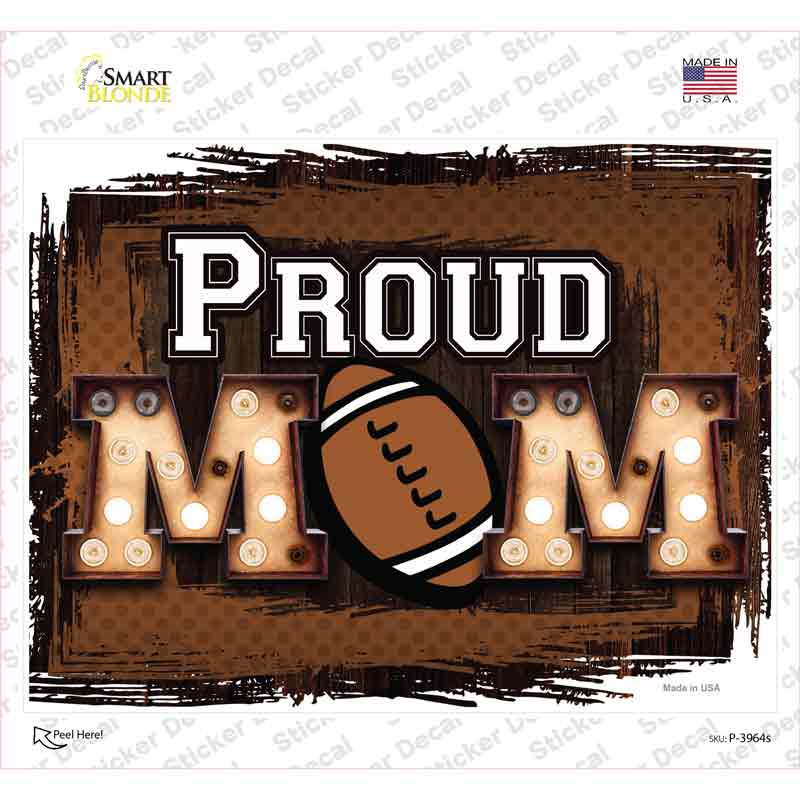 Proud Football Mom Novelty Rectangle Sticker Decal