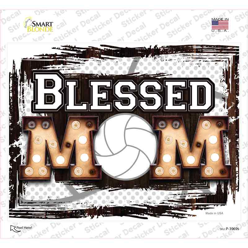 Blessed Volleyball Mom Novelty Rectangle Sticker Decal