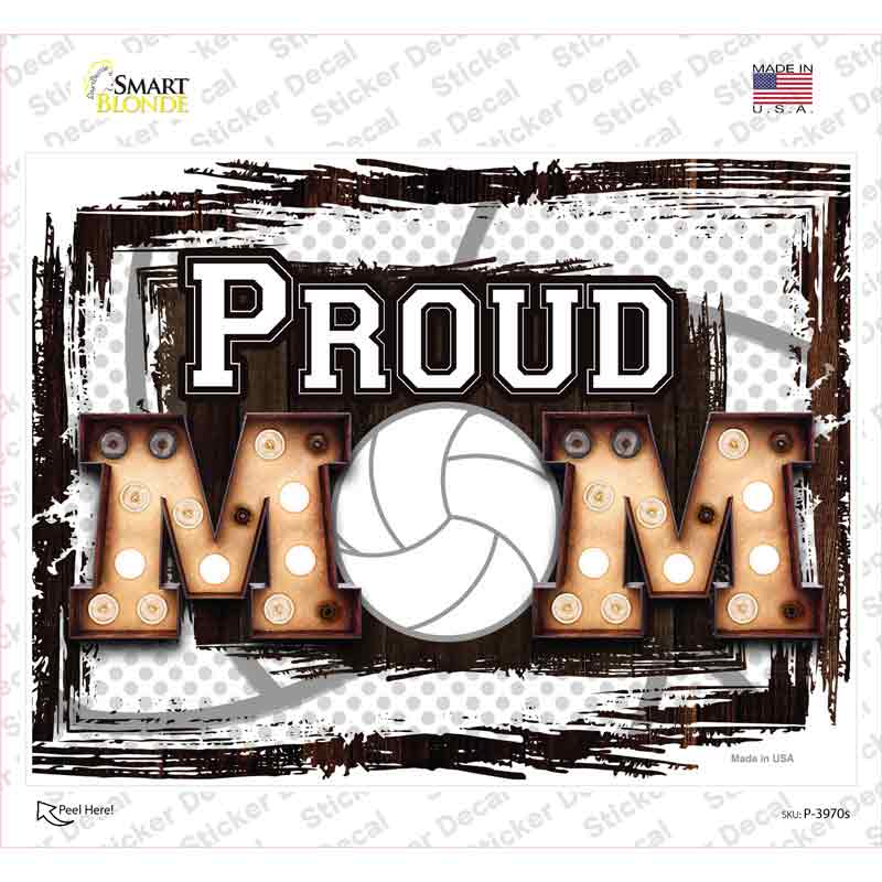 Proud Volleyball Mom Novelty Rectangle Sticker Decal