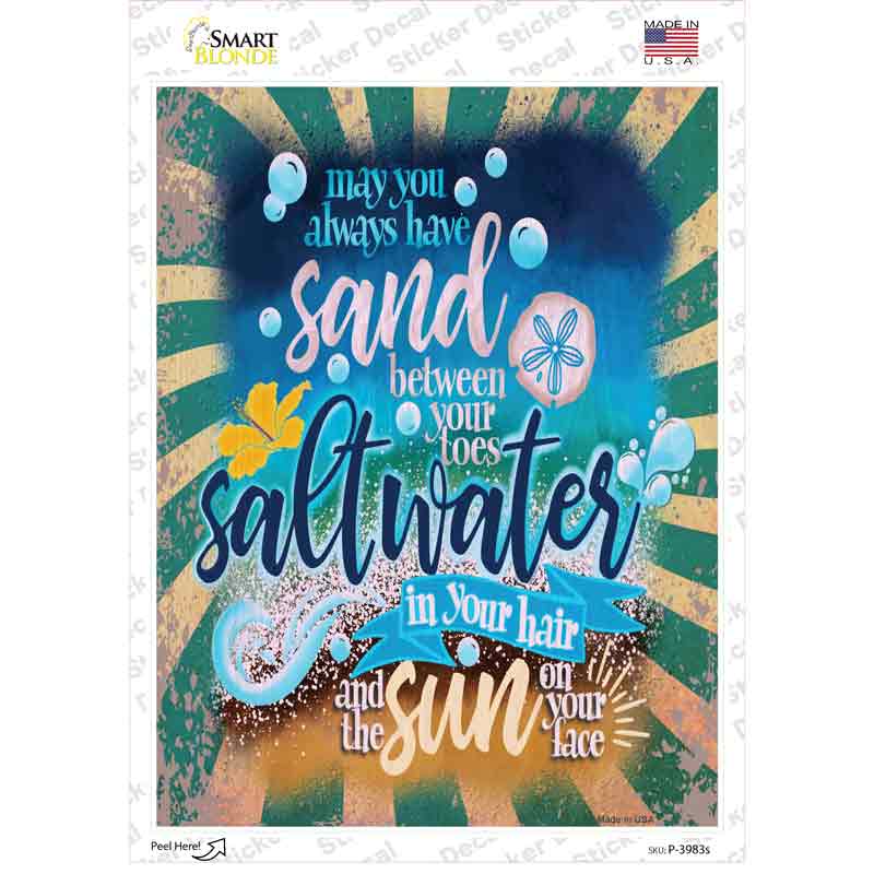 Sand Between Your Toes Novelty Rectangle Sticker Decal