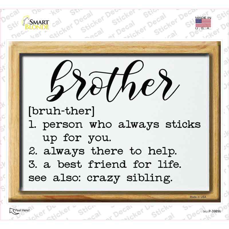 Brother Definition Novelty Rectangle Sticker Decal