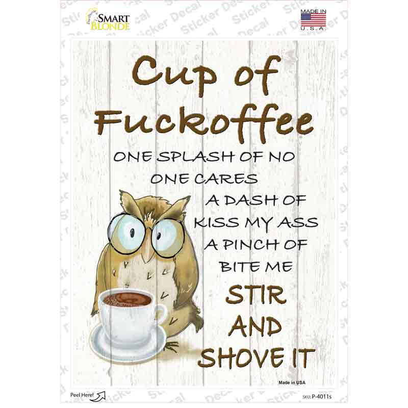 Cup of Fuckoffee Novelty Rectangle Sticker Decal