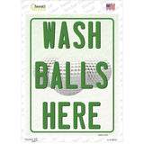 Wash Balls Here Novelty Rectangle Sticker Decal