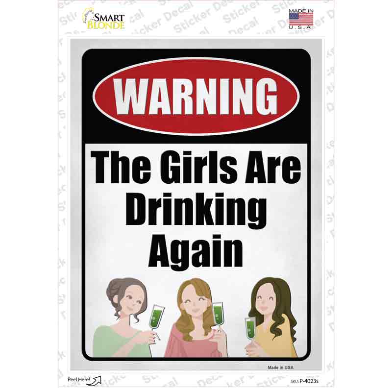 Girls Are Drinking Again Novelty Rectangle Sticker Decal