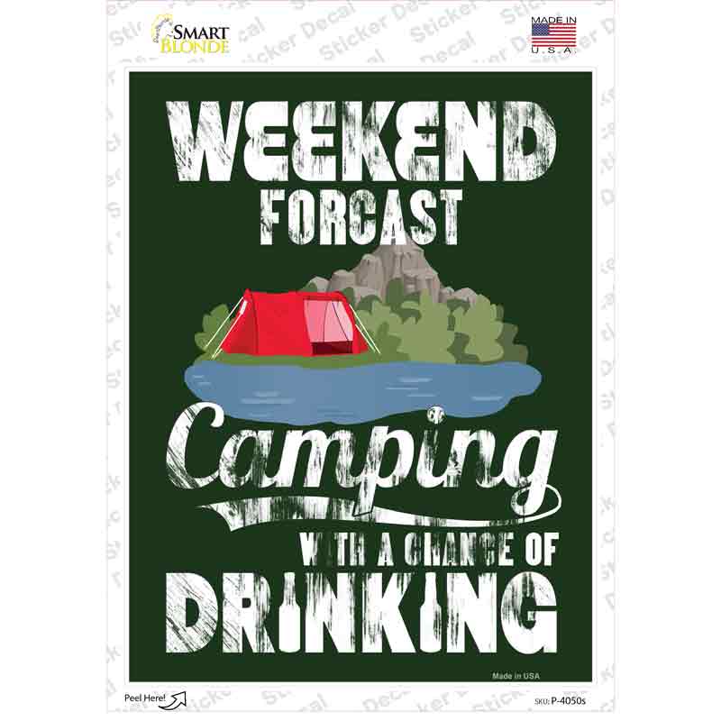Weekend Forcast Novelty Rectangle Sticker Decal