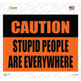Caution Stupid People Novelty Rectangle Sticker Decal
