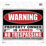 Property Owner is Armed Novelty Rectangle Sticker Decal