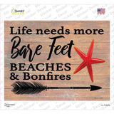 Life Needs More Bare Feet Novelty Rectangle Sticker Decal