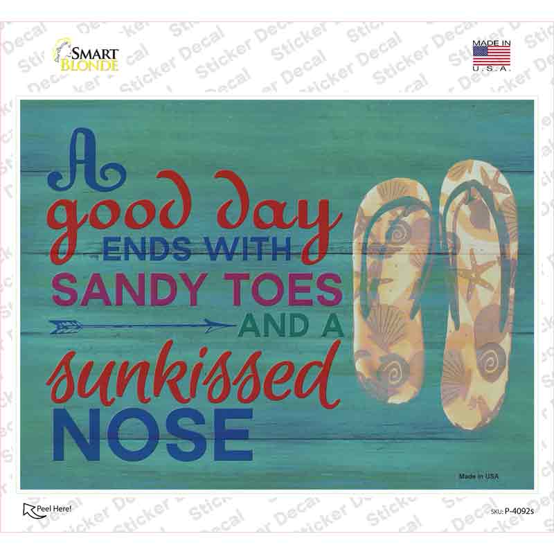 A Good Day Ends With Novelty Rectangle Sticker Decal