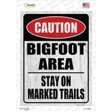 Caution Bigfoot Area Novelty Rectangle Sticker Decal